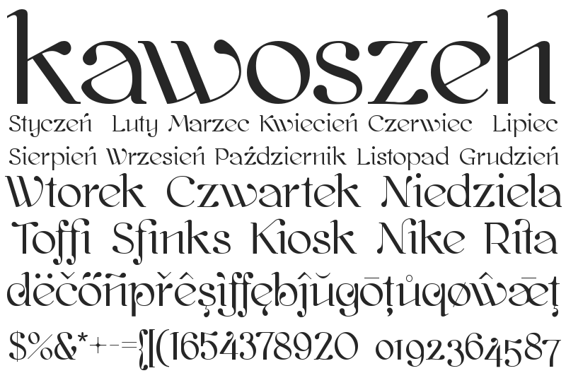 Illustration for Kawoszeh font